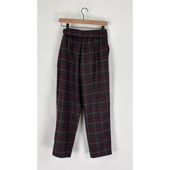 Disturbia Kalma Check Tie Belt Tapered Trouser Pant Womens Size 6 New Plaid - Picture 8 of 10